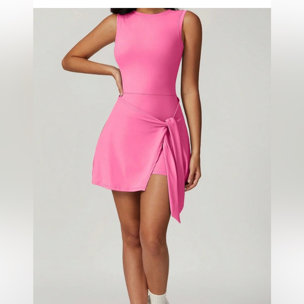 Pink Sleeveless romper Dress